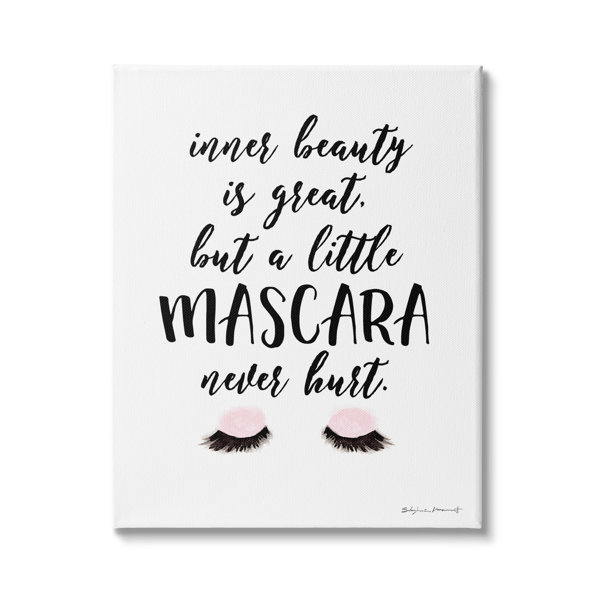 House of Hampton® A Little Mascara Never Hurt Phrase Glam Lashes Framed